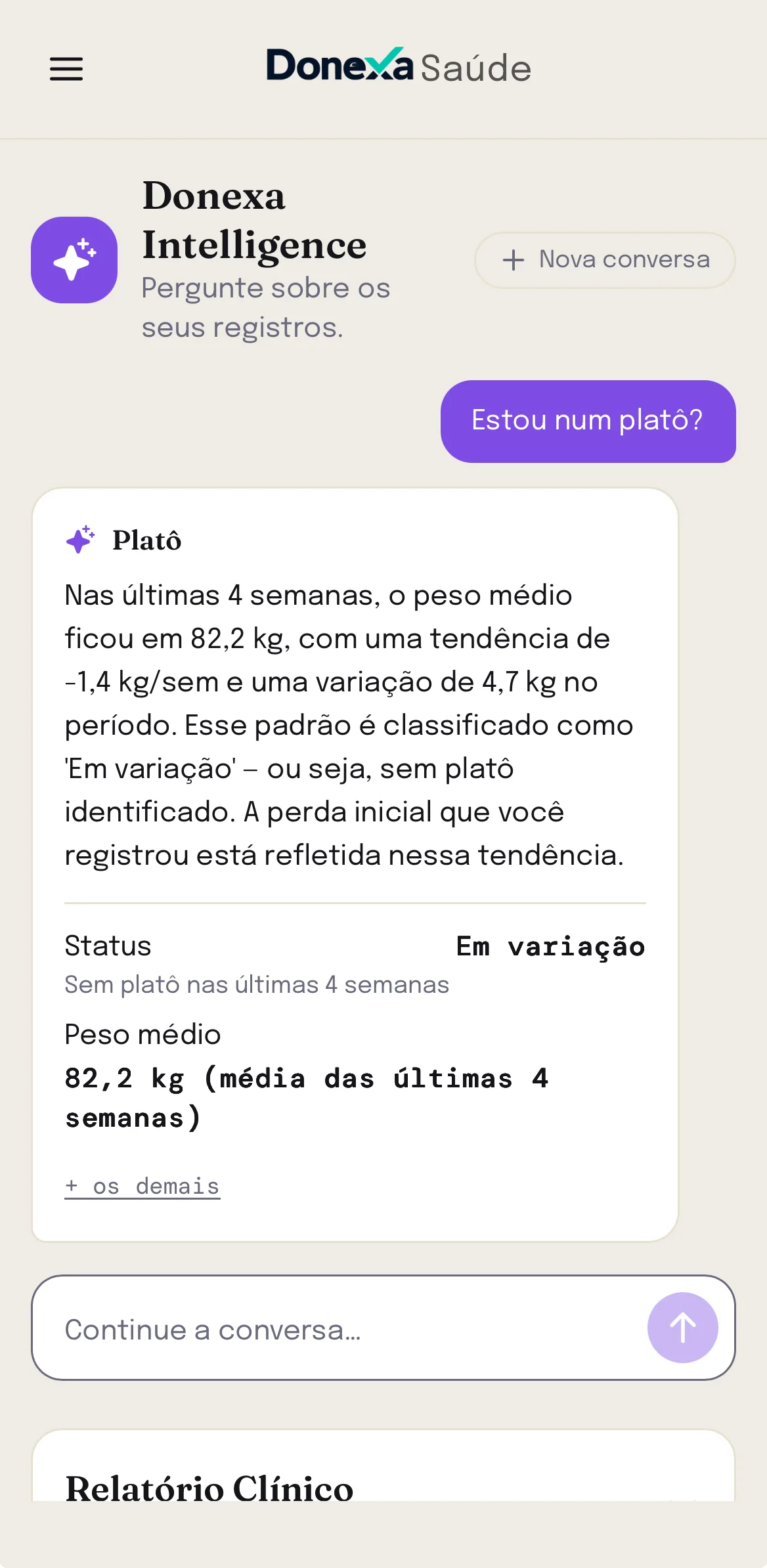 Leitura de platô · Donexa Intelligence